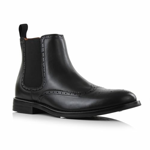Image of Ferro Aldo Men's Chelsea Boots | Pull-On Ankle Boot in Plain Toe, Cap Toe & Wingtip Brogue Styles | For Casual, Dress, Work & Formal Events