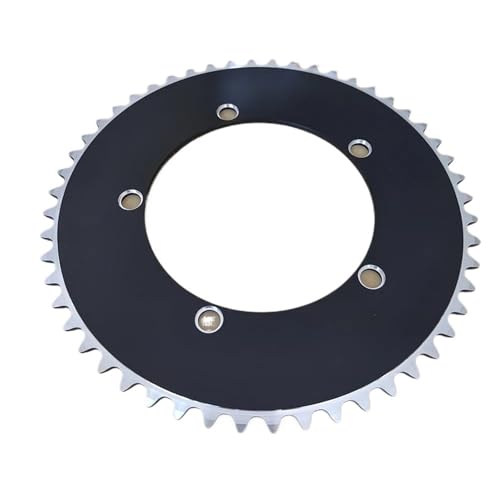 LCUVIMPEX Plato Bicicleta Plato Anillo Cadena, Plato de Bicicleta de 130 BCD, Plato de Bicicleta de montaña, Fixie, monomarcha, 44T, 46T, 48T, 50T, 52T, 53T, 1/8'(130BCD 42T)