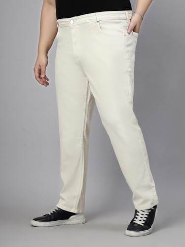 Image of Style Quotient Men Plus Size Black Tapered Fit Mid Rise Stretchable Jeans