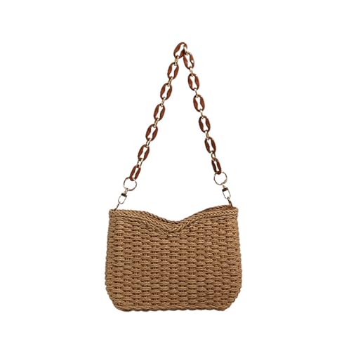 Sac tressé à la main en paille véritable style rétro chic CORIOS
