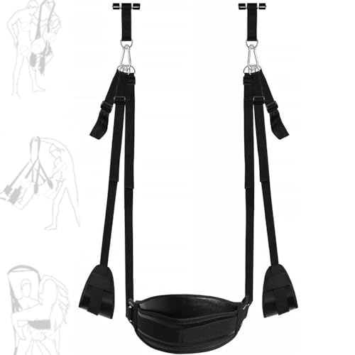 Balançoire de yoga de porte HUNTVE noir avec siège pour couple
