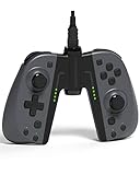 KINVOCA C25 Joypad for Nintendo Switch/Lite - Wired/Wireless Switch Controller - Replacement for Joycon - Programmable Macros, Turbo, Motion Control & Dual Motors (Gray w/Grip)