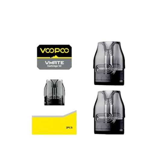VOOPOO Vmate V2 Replacement POD Cartridge 1.2 Ohm 2ml Refillable Pods with Built-in Mesh Coils Pack of 2 No Nicotine