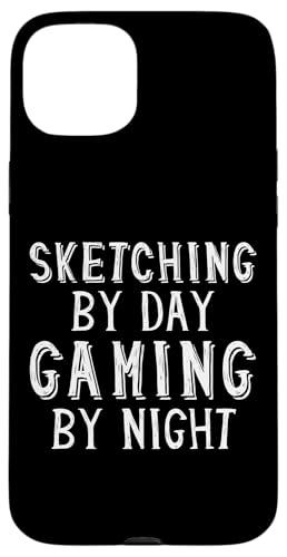 Sketching By Day Gaming By Night Digital Artist Gamer Art �X�}�z�P�[�X iPhone 15 Plus �p