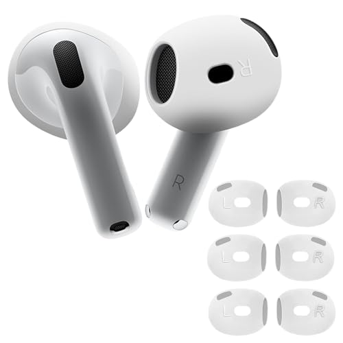 3 Pairs Anti-Slip Ear Tips for AirPods 4, Soft Silicone Ear Covers for Secure Fit Comfort and Grip Protective Scratch-Resistant Noise Cancelling Earbuds Cover Accessories for Apple AirPods 4th Gen