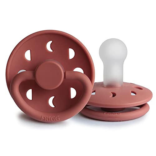 Frigg Moon Natural Rubber Baby Pacifier | Made In Denmark | Bpa-Free (Blush/Powder Blush, 0-6 Months) 2-Pack #TOP7