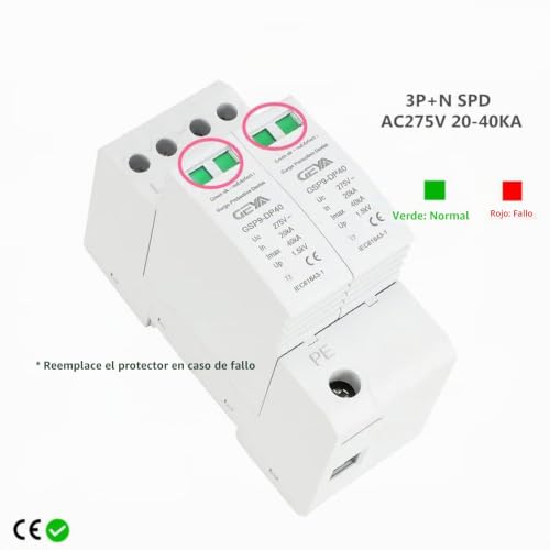 Protector contra sobretensiones de 20-40KA para salvaguardar equipos contra rayos en AC275V 3
