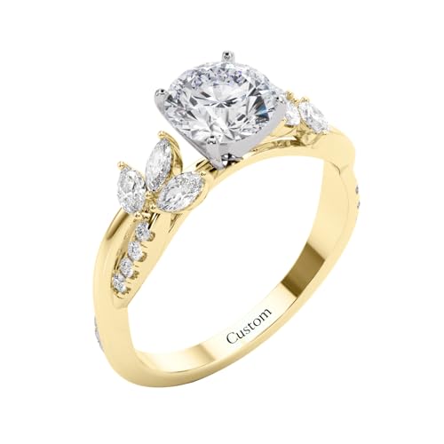 Personalized Floral Infinity Ring - 10K/14K/18K Solid Gold/Sterling Silver Round Moissanite Customized Engagement Wedding Promise Ring Jewelry Gift for Women4