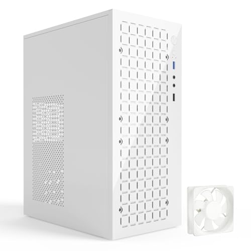Image of High Airflow Micro ATX PC Case - Support MATX, Mini-ITX, Slim With USB2.0x2 I /O Port, White Without Fans