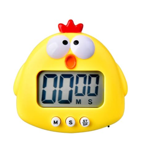 Hoement Temporizador Electrónico Forma de Pollito Amarillo Reloj de Cocina para Hornear Pantalla Grande Recordatorio Práctico para y Gestión del Fácil Uso Adultos