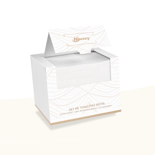 NOAXY® Toallas Desechables Faciales Biodegradables para Piel Sensible Caja 50 unidades Tamaño XL Grande | Toallitas Faciales Desechables Secas Anti-Acné (Paquete 50 Unidades)