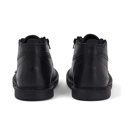 Kickers Fille Adlar Hi Scallop bottine cuir抗磨损儿童短靴拉链好穿脱 - 6