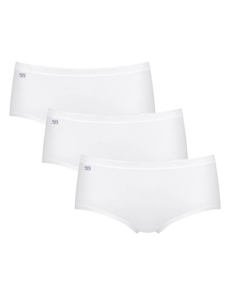 Sloggi Women's White Basic+ Midi 3 Pack Briefs Xs - 8