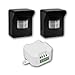 Produktbild Set Funk-Bewegungsmelder IP44 "COMFORT", 2x PIR-Bewegungsmelder & 1x Empfänger
