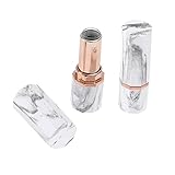 Outanaya 3個マーブル模様 口紅チューブ ミニ サブパッケージボトル 携帯用 スリッシュ ファッション コスメ容器 女性向け 白