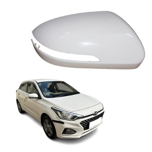Image of (RIGHT DRIVER SIDE) ORVM Side Mirror Cover Skull Cap (INDICATOR CUT TYPE) for Hyundai i20 Elite /Active 2015-2019 | UNPAINTED Mirror Housing Cover | Replacement Accessories for Car Exterior