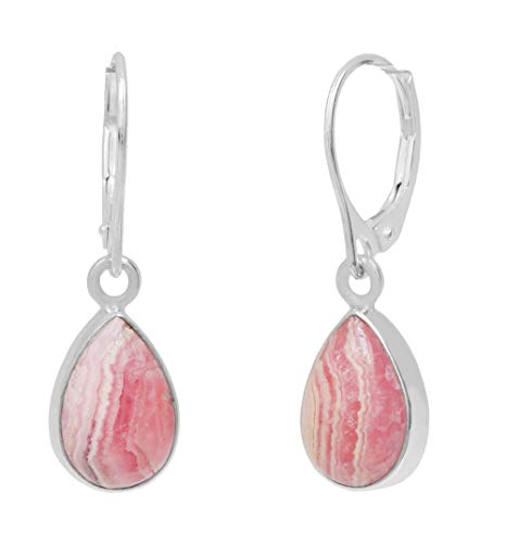 ERCE rodocrosita pendientes piedra semipreciosa gota plata de ley 925 Cover