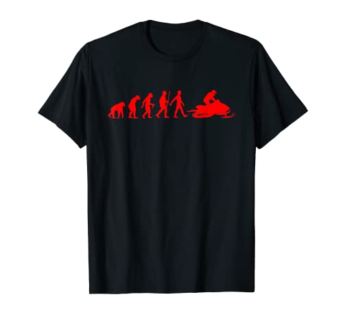 Divertido muñeco de nieve regalo hombres mujeres Cool Snowmobiling Evolution Camiseta