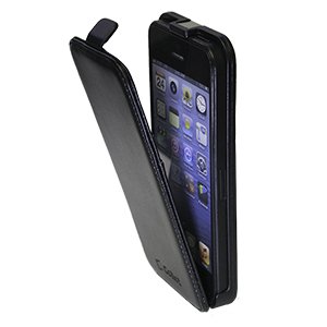Cellet Vertical Flip Case with Card Slots for Apple iPhone 5/5S - Black
