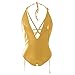 Generic Plus Size Lingerie for Women Wet Look PU Leather Bodysuit Sexy V Neck One Piece Teddy Garter Babydoll, Gold