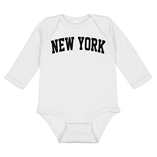 New York College Style Long Sleeve Baby Infant Bodysuit