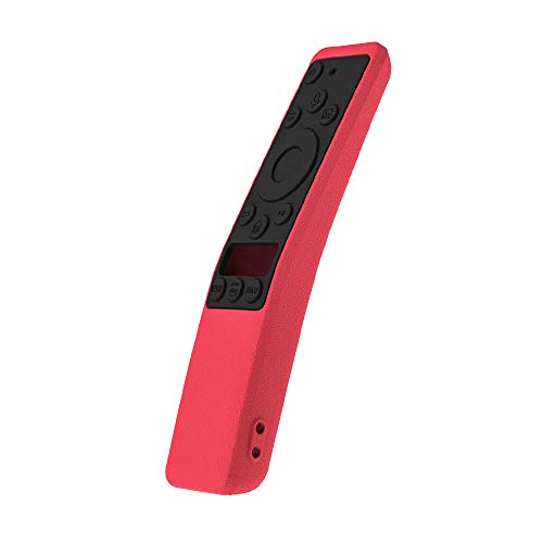 Image of Oboe Sikai Silicone Case Compatible with Samsung BN59-01312A QLED 8K 4K Smart TV Remote Shockproof Full Wrap Protective Remote Cover Skin-Friendly Anti-Slip Anti-Lost with Remote Loop (Red-Black)