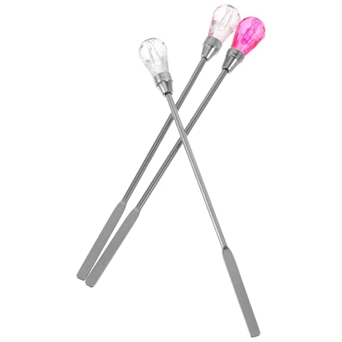 Hemobllo 3 Palitos Agitadores para Mezclar Cera, para Remover Lacre Reutilizables, Varillas de Transparente, Rosa y Fucsia, Herramienta Práctica para Manualidades y Sellado de