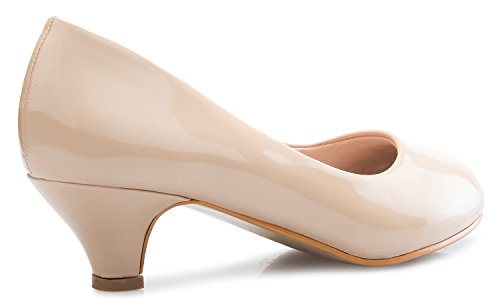 Image of Olivia K Women's Classic Closed Toe Kitten Heel Pumps | Dress, Work, Party Low Heeled