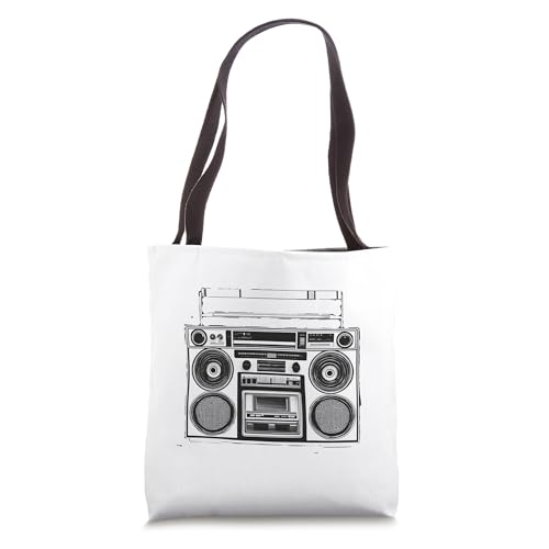 Vintage Nostalgic Retro 80's Boom Box Radio for Music Lovers Tote Bag