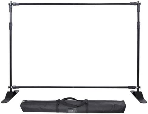 ZeHuoGe Exhibition Backdrop Stand Telescopic Wall Exhibitor Expanding Display Banner Adjustable Step and Repeat with Carry Case US Delivery(8'x 10')