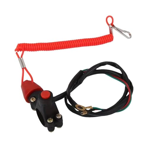 Bouton d'arrêt d'urgence de moteur pour moto interrupteur guidon avec cordon d'attache