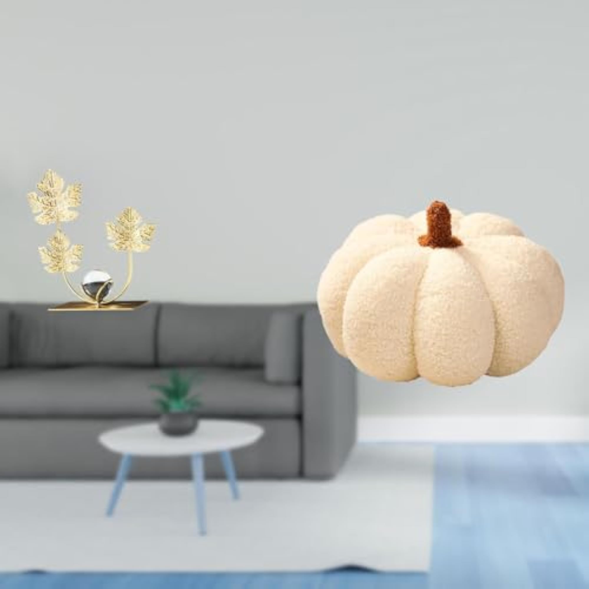 Leaves Pumpkin Statue Decorative Sculpture for Home Decor