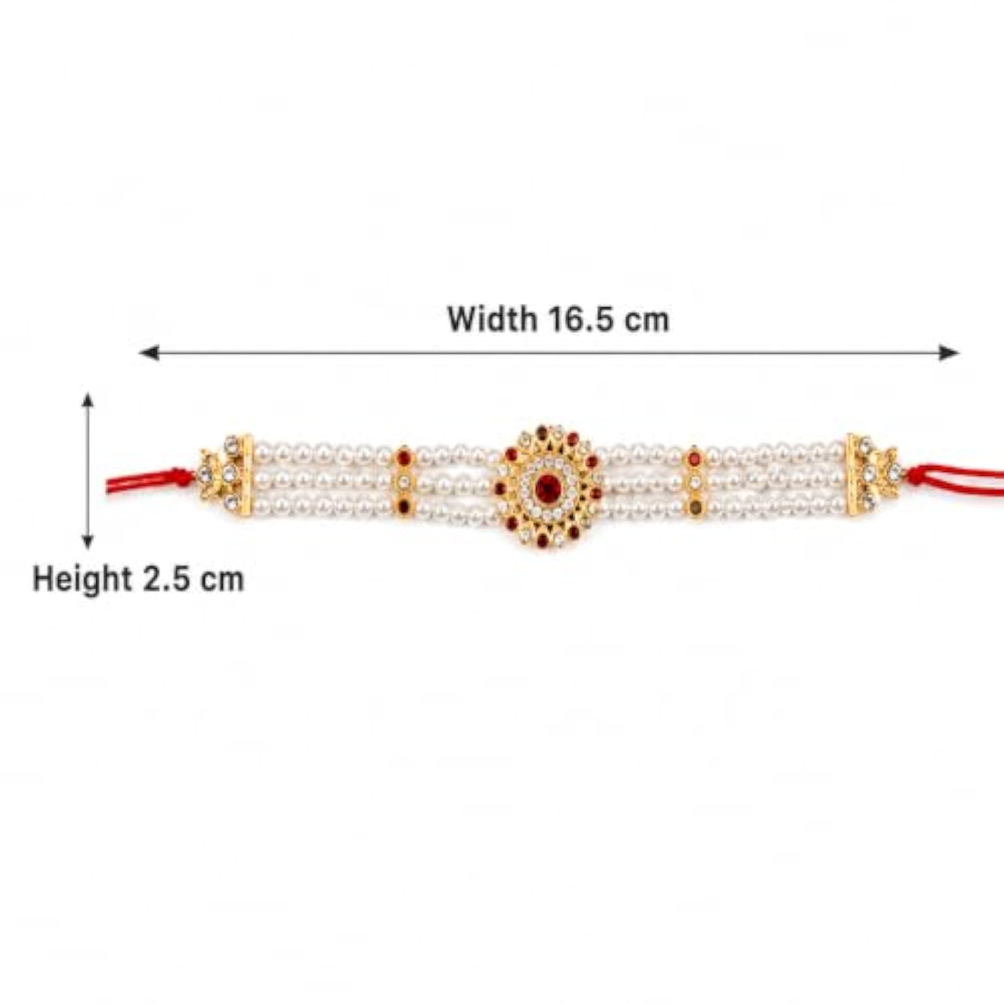 Red Colour Round Shape Armlets with Pearl Beaded Bajuband