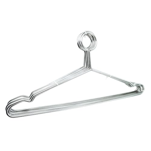 20 PCS Heavy Duty Metal Hangers Stainless Steel Anti-theft Security Closed Loop Wire Coat Hangers for Hotels and Hospitality 16.5 Inch