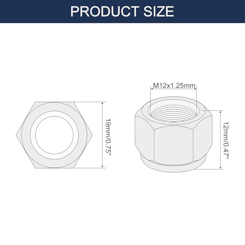 Écrou autobloquant à insert nylon M12x1.25mm QUARKZMAN pour fixations industrielles de construction