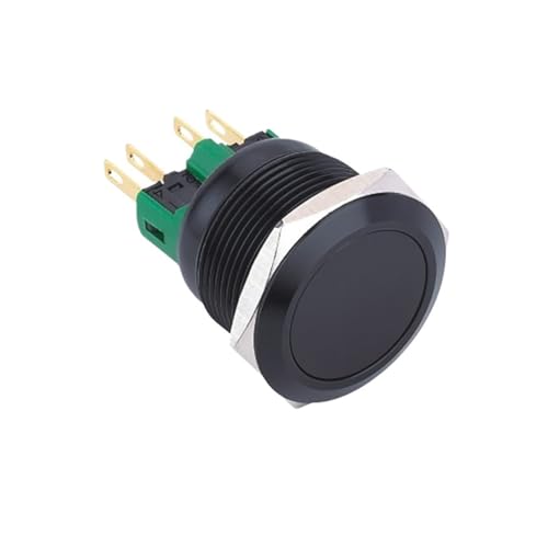 Bouton-poussoir 22mm alu noir interrupteur pour rénover un tableau électrique