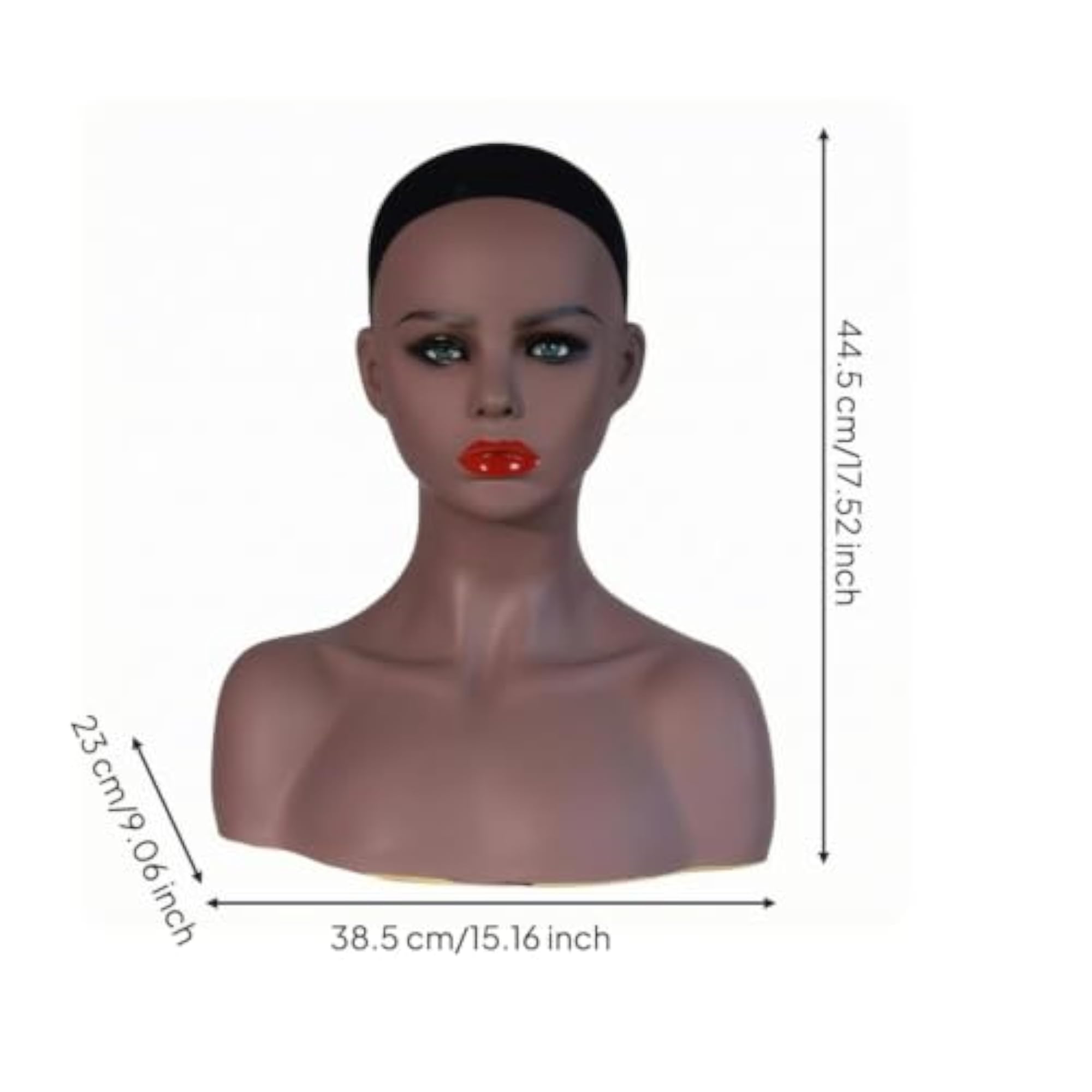 PVC Manikin Head with Shoulders, Brown Skin-Tone