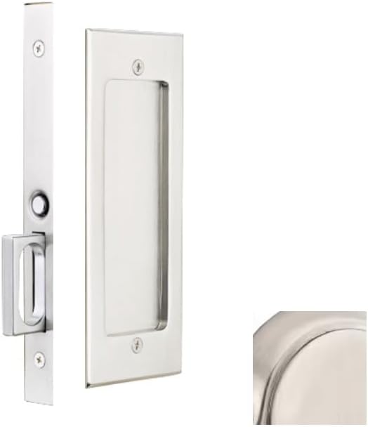 Emtek 2116 7-1/4" Height Dummy Pocket Door Mortise Lock from The Modern Rectangular Collection (Satin Nickel)