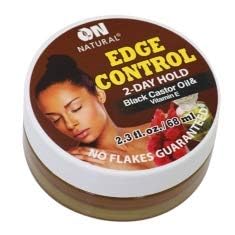 ON NATURALS 2 Day Hold Edge Control 2.3 Fl oz (BLACK CASTOR OIL & VITAMIN E)