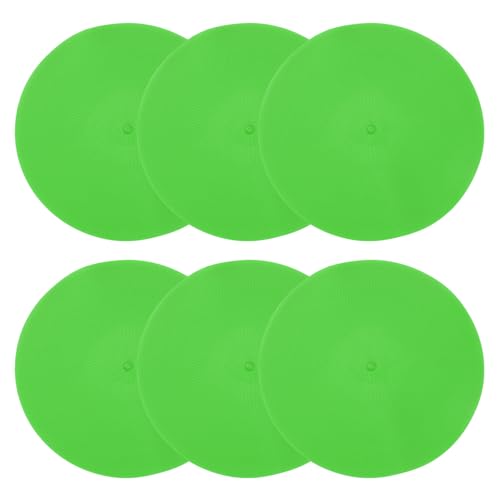 PATIKIL Spot Markers 9 Inch, 6 Pcs Non-Slip Floor Dots Agility Markers Flat Field Cones Poly Dots for Gym PE Speed Training Dance Soccer Basketball Sports, Green