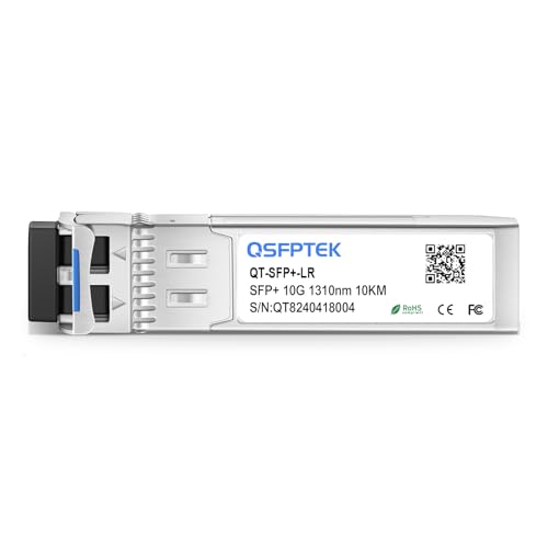 Image of QSFPTEK 2Pack 10GBASE-LR SFP+ Module, 10Gbe 1310nm, 10km, DDM LC 10G SingleMode Fiber Mini-GBIC Network Transceiver for Cisco SFP-10G-LR, Ubiquiti UF-SM-10G, Mikrotik, Netgear, Qnap NAS, D-Link