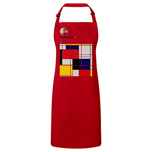 Tablier rouge Piet Mondrian : le cadeau parfait pour les passionnés d'art