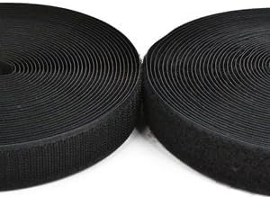 Kipokalor 2 inch 5 Yards Black Sew on Hook and Loop Sew On Fasteners, for Home, Office, Tents, School,DIY Gift.(5yards, 2inch)