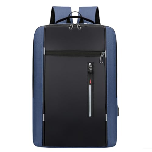 Generisch Zaino portatile grande capacità da uomo, robusto zaino da viaggio business con design, ideale per scuola, college, lavoro, pendolarismo, attività all'aperto, Blu scuro, Taglia unica
