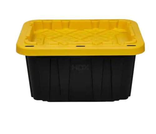HDX Tough Polypropylene Plastic 27 Gal. Storage Tote in Black by HDX (4 pack)