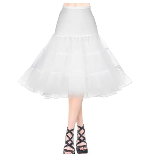 AYBUY Enaguas Muje, Vintage Retro Enaguas 50 Plain Diferentes Tamaños, Enagua con Encajes para Vestidos de Noch de graduación, Vestidos de Noviae 1950 Rockabilly (Blanco,M)