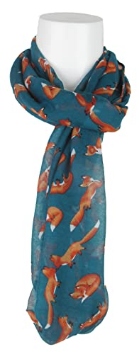 VIVIAN & VINCENT Fall Winter Soft Lightweight Fox Sheer Infinity Scarf for Women2