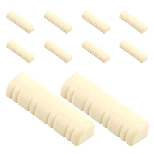 ERINGOGO ギター弦 サドルブランク 10個入り エレクトリックベース アコースティックギター マンドリン バンジョー ウクレレ DIY ベージュ 3cm