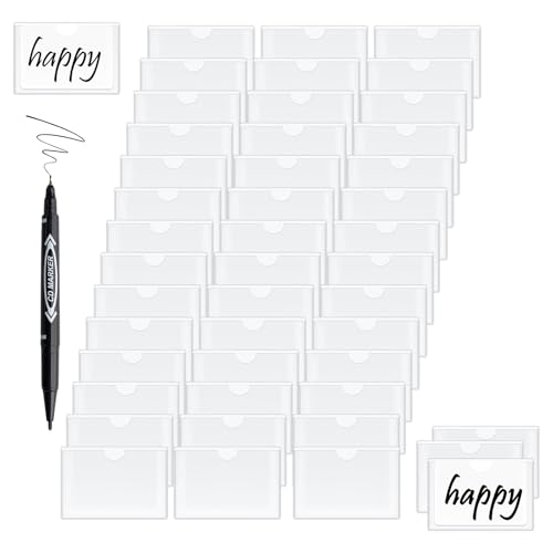 Image of 42 Pack Self Adhesive Pocket, 6 * 10cm Adhesive Plastic Card Sleeves