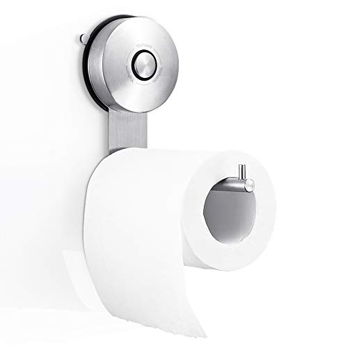 Preisvergleich Produktbild YOHOM Toilettenpapierhalter Saugnäpfen Edelstahl Vakuum Klopapierhalter Klorollenhalter Toilettenrollenhalter Papierhalter Toilette Rollenhalter Toilettenpapier WC Papier Halterung ohne Bohren